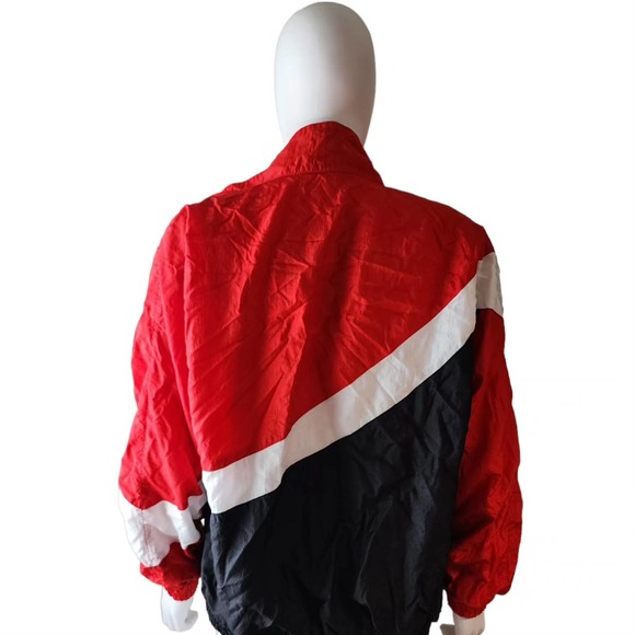 Vintage Red/Black/White Windbreaker Jacket - Picture 2 of 4